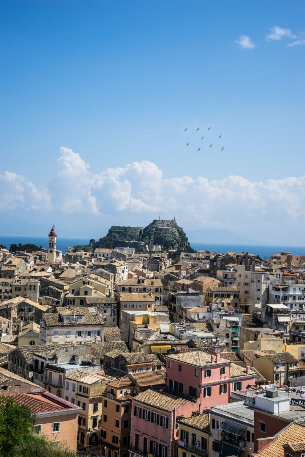 View of the historic center of Corfu town, Greece